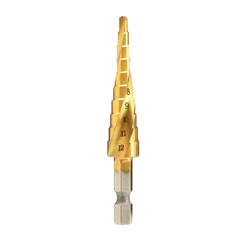 STONEGO 4-12/20/32mm HSS Spiral Grooved Center Drill Bit Solid Carbide Titanium Step Cone Drill Bit Drill Accessories