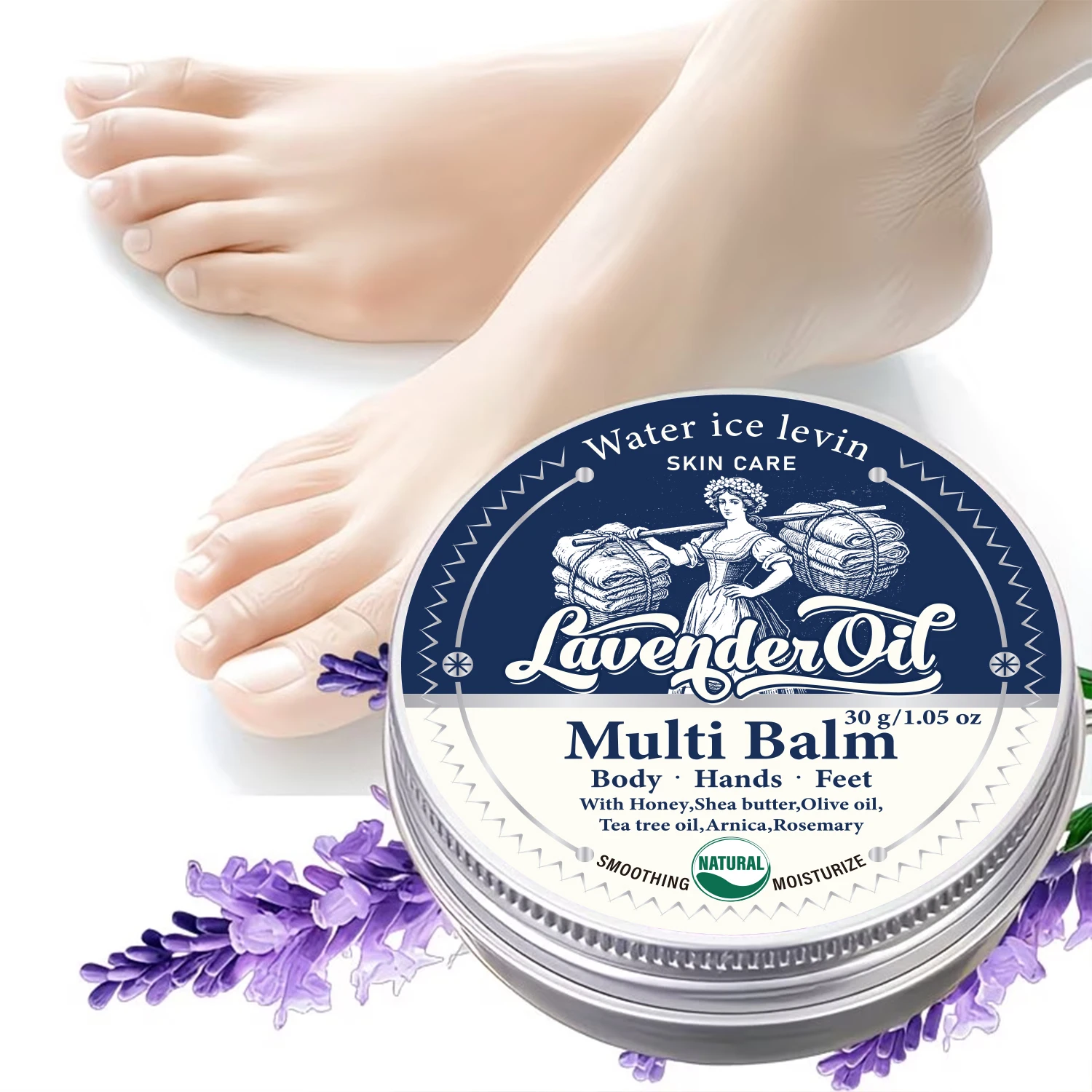 Water Ice Levin Lavender Oil Multi Balm 30g Honey Shea Butter Olive Oil Hand Foot Body Moisturizing Skin Care Balm