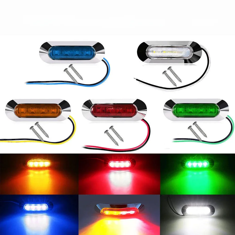 Lampe de marque latérale étanche à 4 LED, indicateur de dégagement, pour voiture, camion, remorque, camion, 12V-24V, lumière rouge/blanc/ambre/bleu/vert
