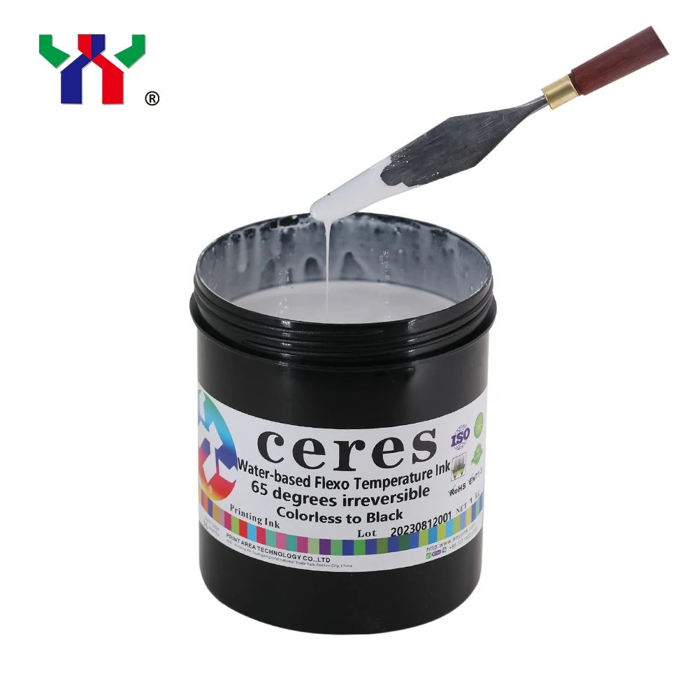 1.0 kg，Water-Based Irreversible Flexo Printing Temperature Sensitive Ink   65 Degrees Colorless To Black