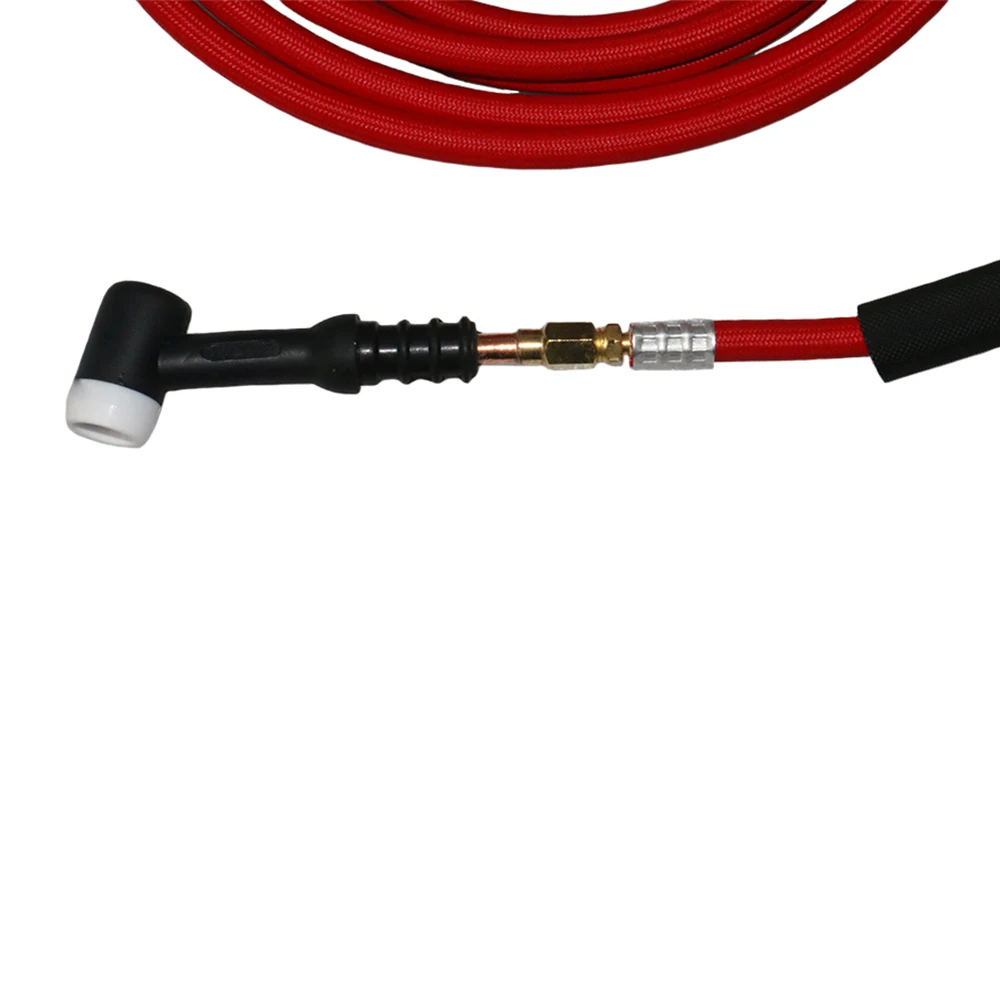 NR17 4M Red Super Soft Hose Braided Air-Cooled Complete TIG Welding Torch 35-70 Connector