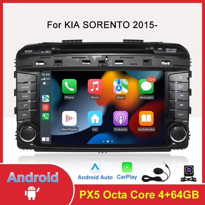 

Android 10 Car Multimedia Video Radio for KIA SORENTO 2015- 2 Din DVD Touch Screen Car Stereo GPS Navigation Unit With USB/WIFI