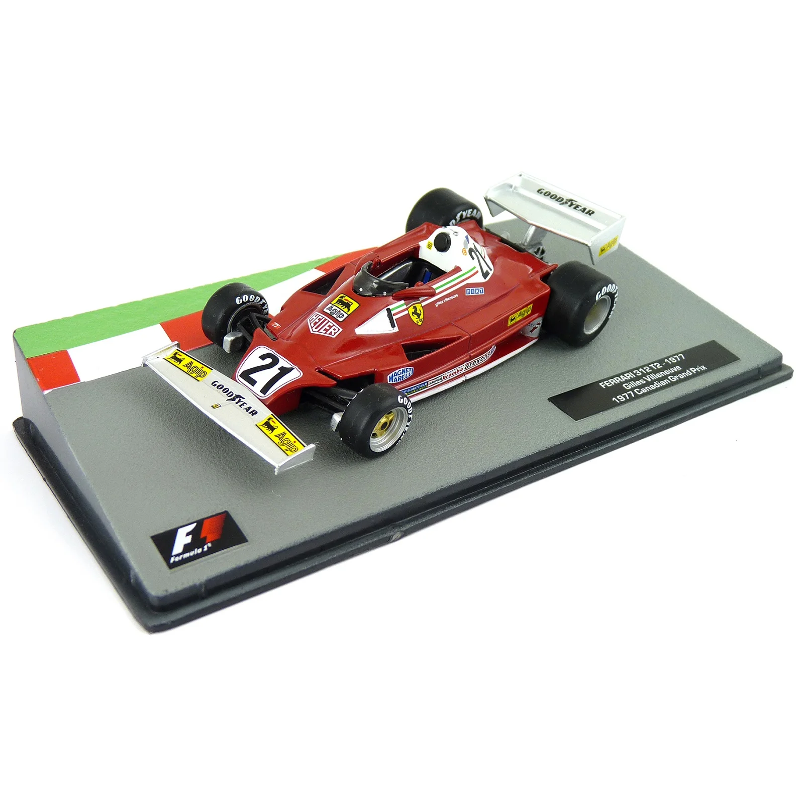 Salvat International Circuit Racing Grand Prix Single-seater Car Canadian 1977 1:43 Scale Diecast Miniature Methacrylate Showcase and Identification Base