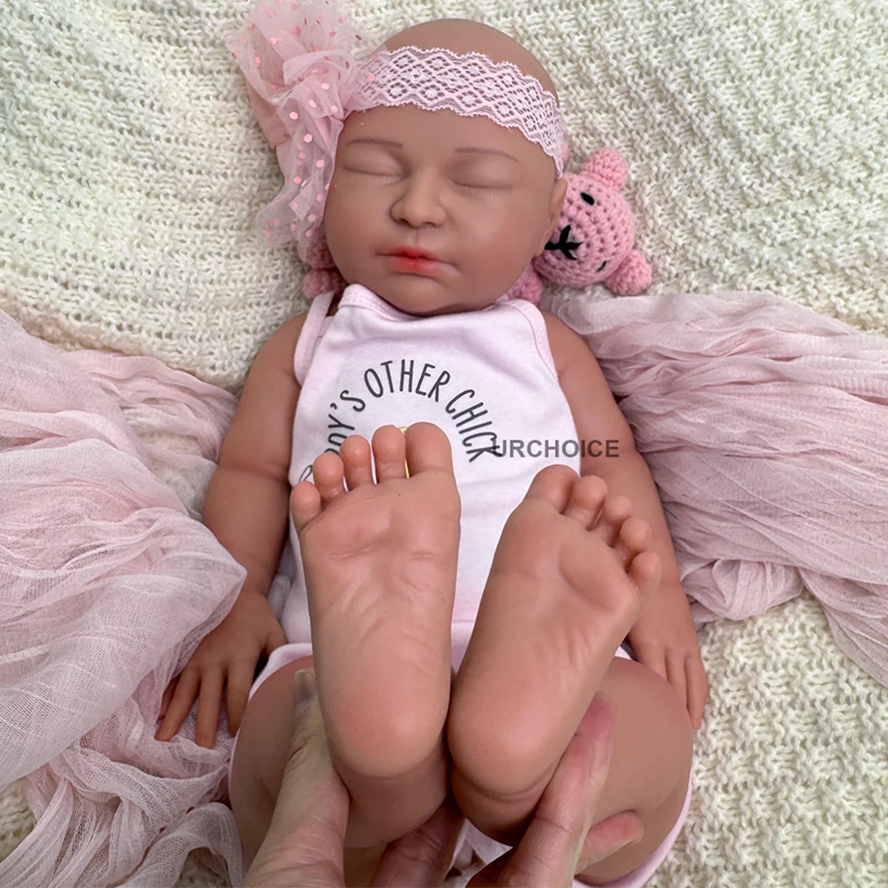 22 "Ultra Realistische Reborn Baby Meisje Zachte Siliconen Handgeschilderde Pop Voor DIY Model Verzamelaars Kerst/Kinderdag geschenken