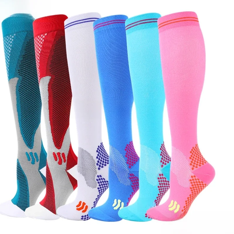 AliExpress New Compression Socks 20-30mmhg High Stockings Men Women Sports Socks For Marathon Cycling Football