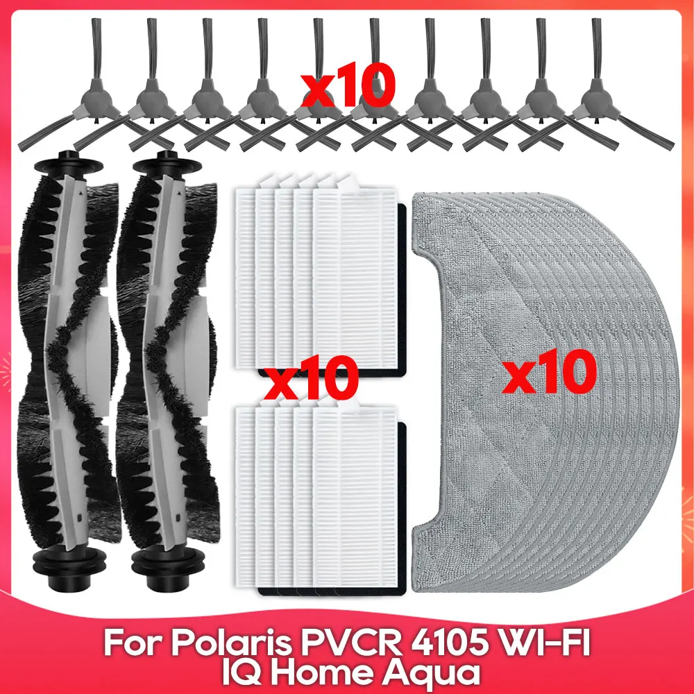 

Compatible For ( Polaris PVCR 4105 WI-FI IQ Home Aqua ) Main Side Brush Filter Mop Cloth Robot Vacuum Cleaner Accessory Part