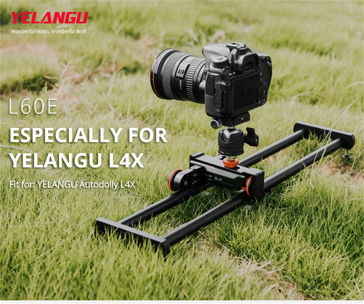 YELANGU Dolly Rail Video Stabilizer Double-Track Rail Design DSLR Camera Video Slider