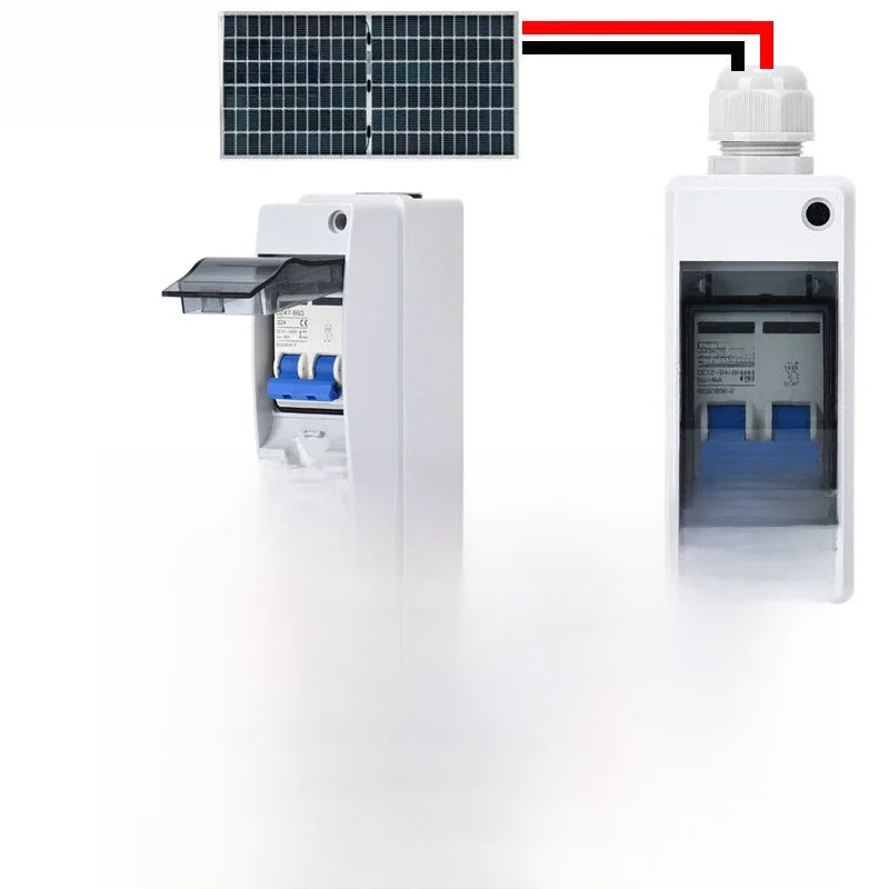 Zonne-Energie Fotovoltaïsche Batterij Pv Combiner Box Dc Schakelaar Miniatuur Stroomonderbreker Met Aansluitdoos 12V 24V 48V 500V 1000V Ip65