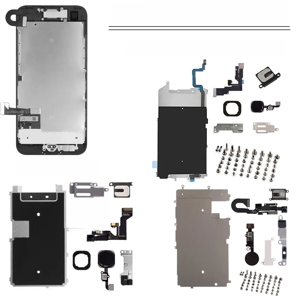 Pełny zestaw części zamiennych do iPhone'a 6 6s 7 8 Pllus Kamera przednia Kamera przednia Przycisk Home Elastyczny kabel Głośnik douszny Pełna śruba — zdjęcie produktu 7