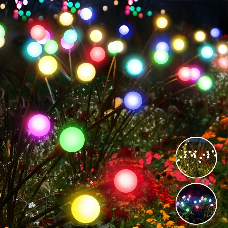 6/8/10 LED Solar Garden Lights Powered Firefly Lights Outdoor Garden Decoration Landscape Lights Firework Firefly Lawn Lamps