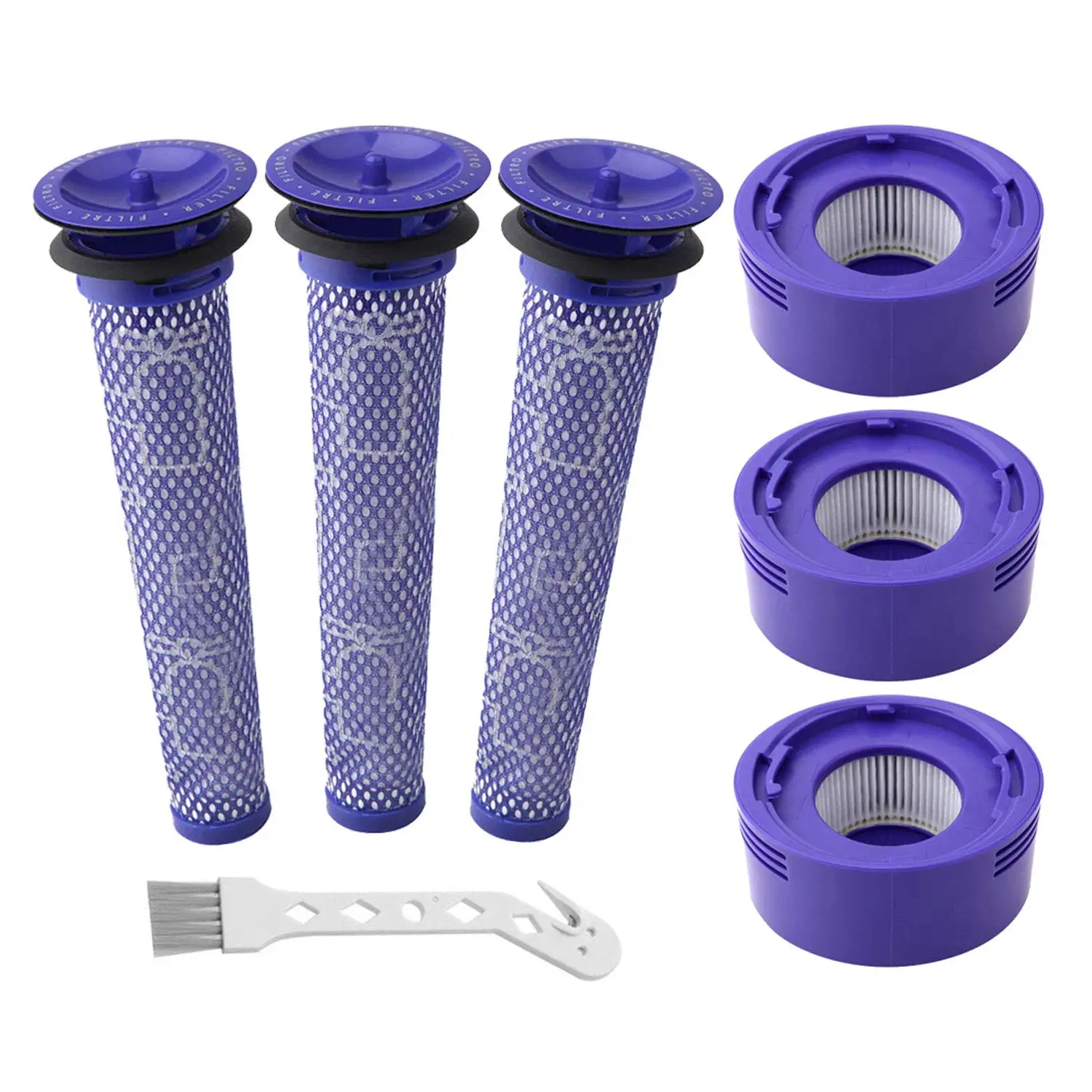 Per Dyson V7 V8 Aspirapolvere senza fili Sostituzione prefiltro e post-filtro + kit post-filtro HEPA Accessori 3 set