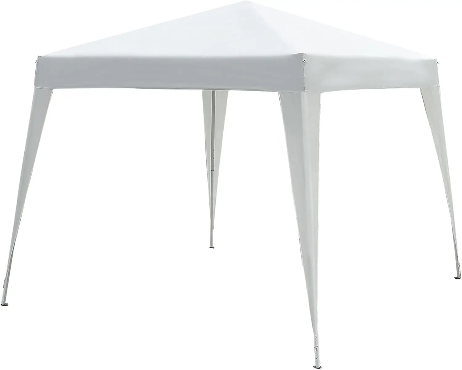 Tonnelle de Jardin avec Structure en Acier, 8 Piquets de Sol, Blanc 3 Parois Latérales Amovibles, 3x3 m, Blanc, Installation Rapide