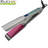 Hair Straightener Smart Touch Display LCD Dispaly Ceramic Heating Plate Flat Irons Professional MCH Fast Warm-up Wide Plate