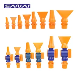 SANAI 10PCS Plastic Nozzle 1/4 3/8 1/2 Round / Flat for Plastic Flexible Pipe Water Cooling Coolant Tube Nozzle