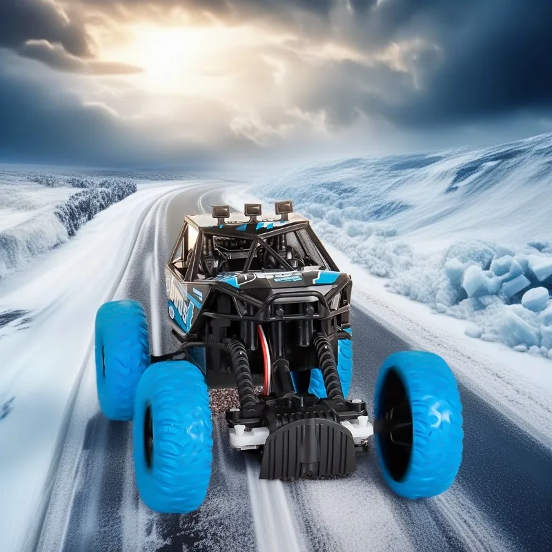 Remote Control Off-Road Crawler High-Speed Racing with Flashing, All-Terrain Tires & Steering Wheel - Rechargeable