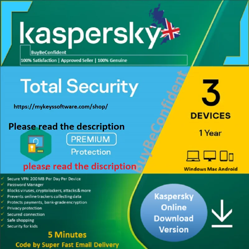 Lot Kaspersky toplam güvenlik 2023 1-3-5-10 apparepare1 bir par e-posta TVA incluse (lütfen aşağıdaki açıklamayı okuyun)