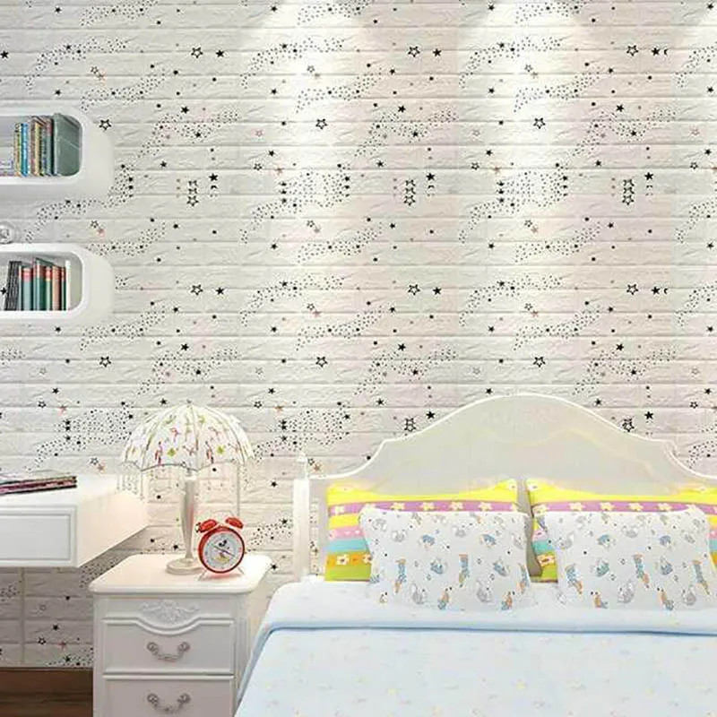 1Pcs 77*70cm 3D Wall Sticker Imitation Brick Bedroom Home Decoration Waterproof Self-Adhesive Wallpaper Living Room decoration