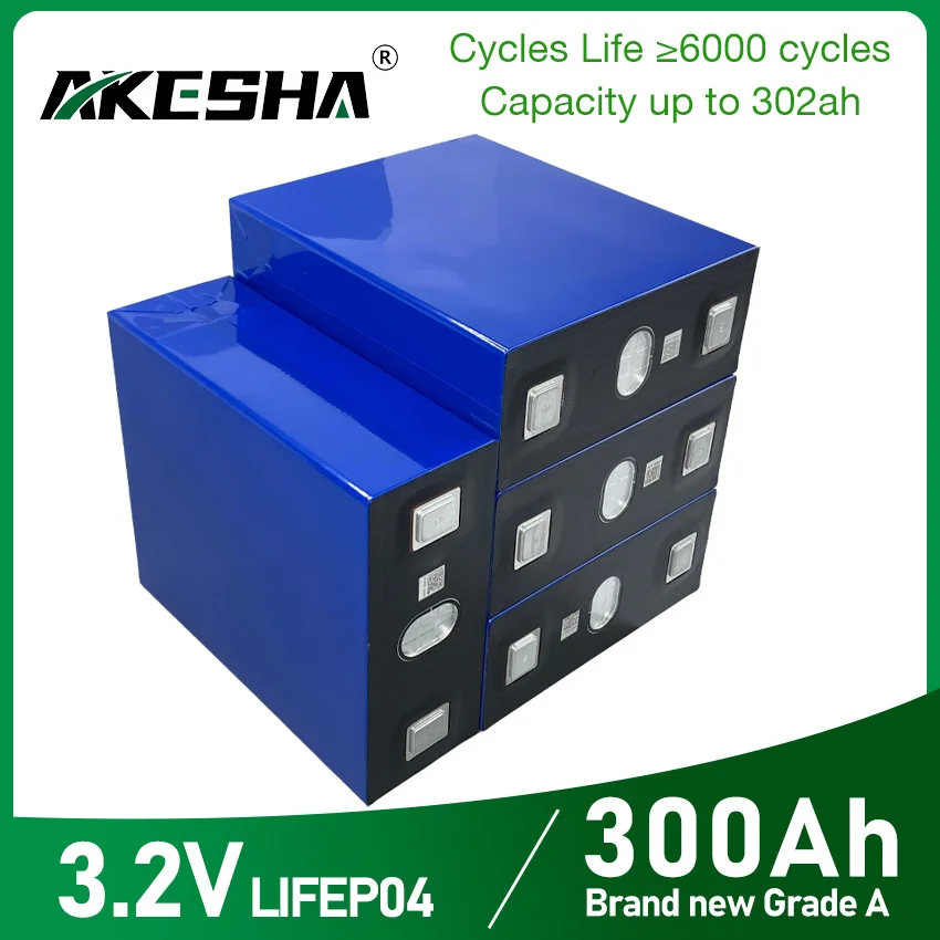 3.2V 300Ah 304Ah 310Ah Lifepo4 Rechargeable Battery Cells 12V 24V 48V 300Ah Batteries Pack Power storage home solar system