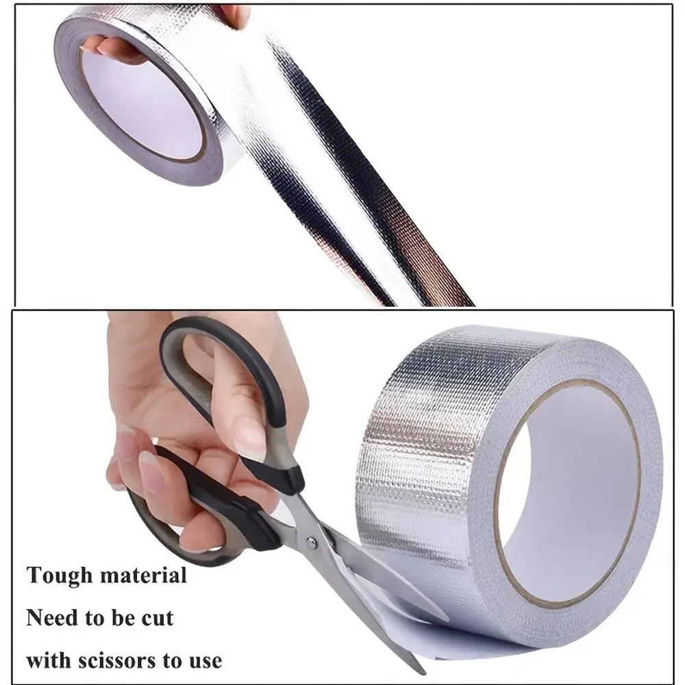 20M Heavy Duty Aluminum Foil Duct Tape Silver HVAC Sealing Patching Hot Cold Air Duct Tape  for Sealing& Insulation Ductwork