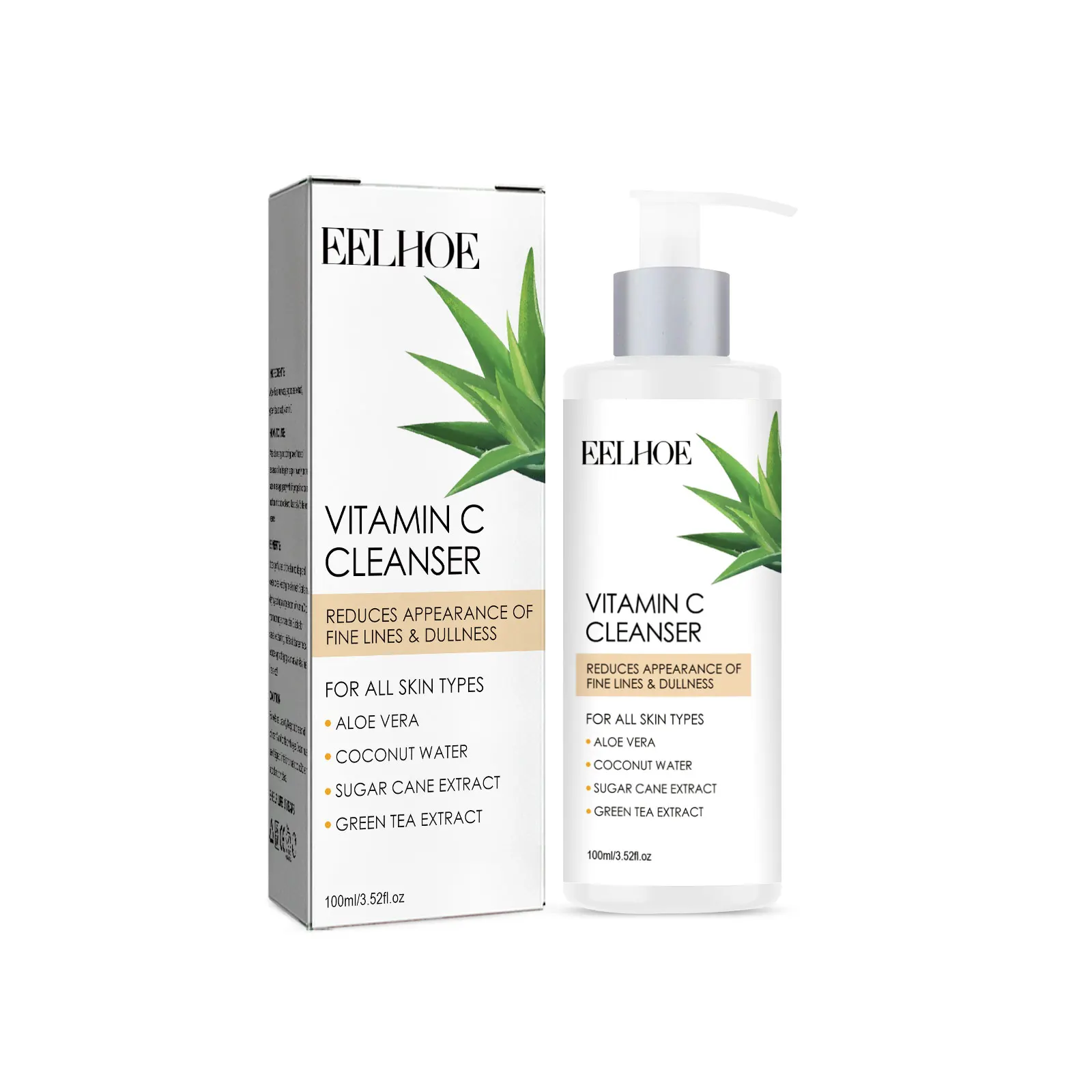 Eelhoe 100ml vitamine C nettoyant pour le visage nettoyage en profondeur saleté contrôle de l'huile éclaircissant améliorer la matité resserrer les Pores lavage du visage