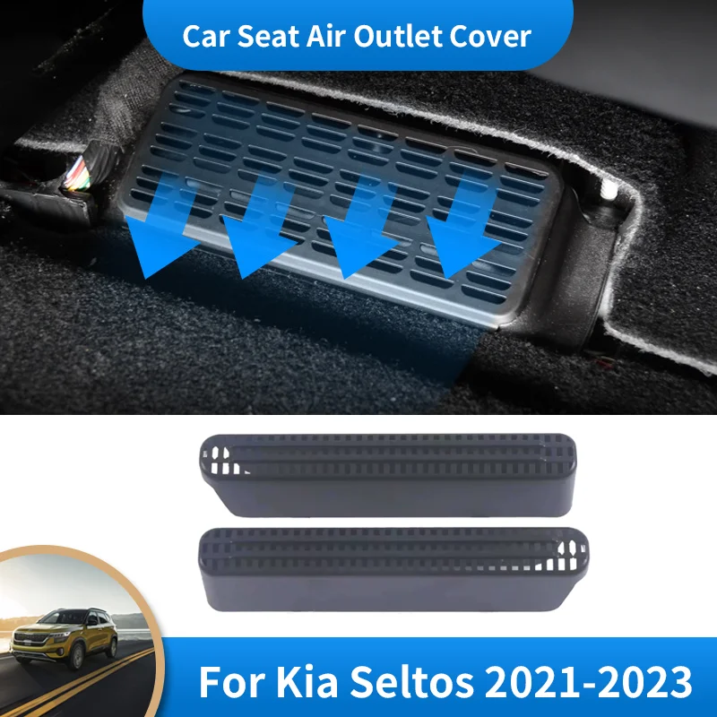 

2 Pcs Car Under Seat Air Conditioner Dustproof Outlet Cover Anti-Clogging Accesories for Kia Seltos KX3 SP2 2021 2022 2023 2024