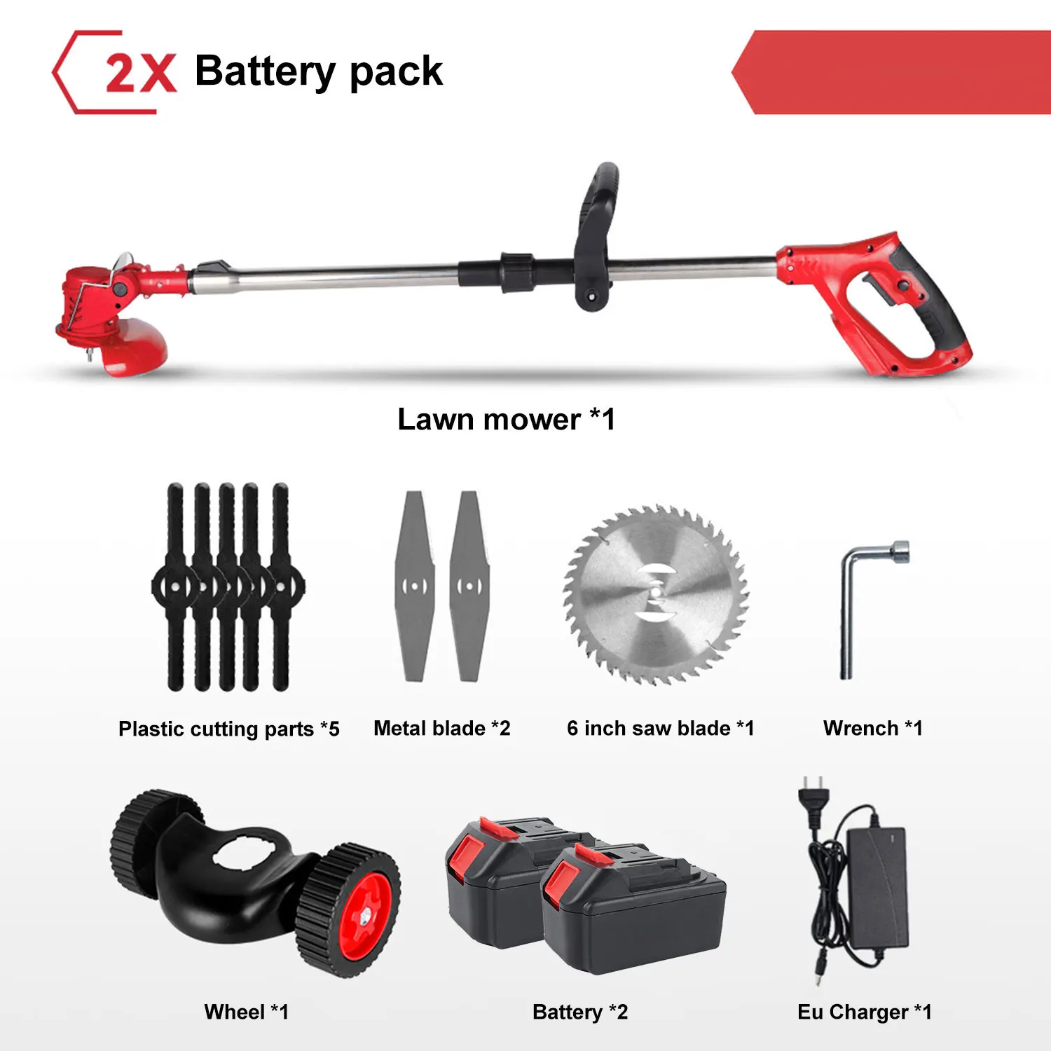 125mm Draadloze Elektrische Grasmaaier Opvouwbare Lengte Verstelbare Grastrimmer Weed Wacker Tuingereedschap Voor Makita 21V Batterij Pins