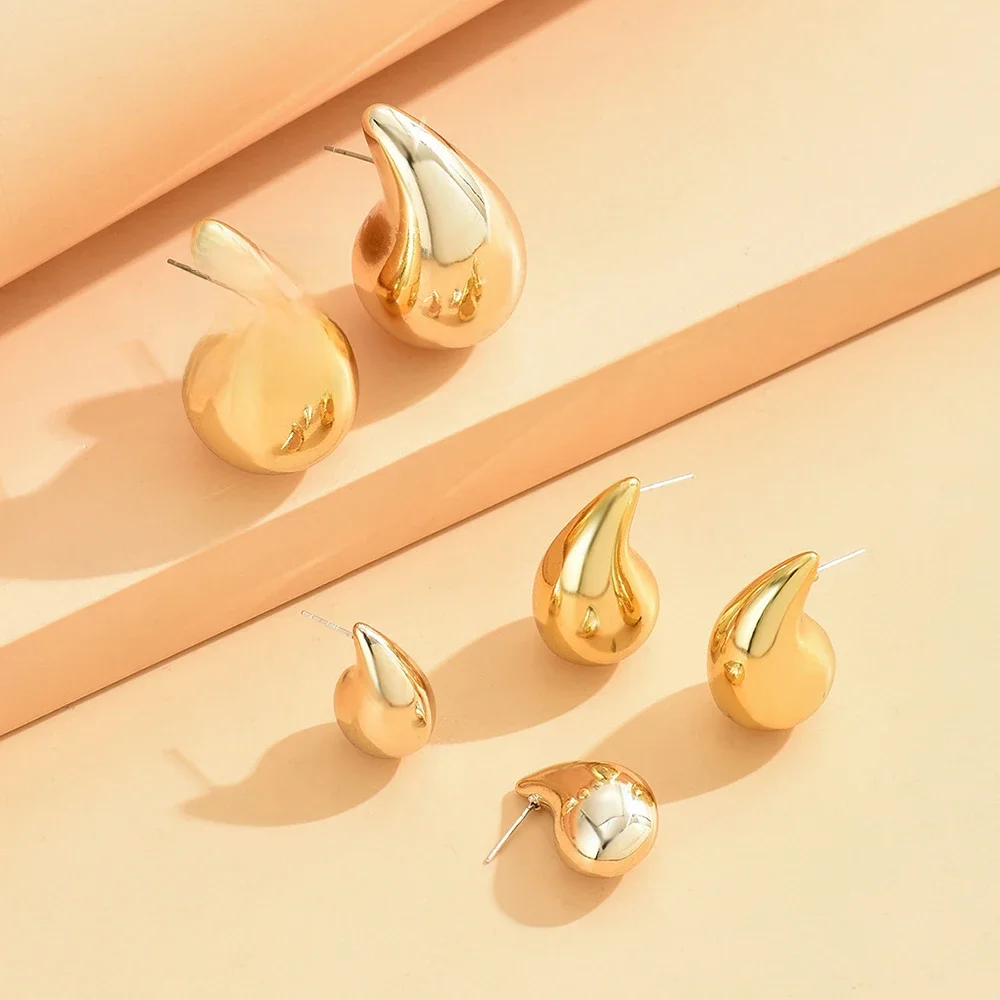 Boucles d'oreilles pendantes Extra Large, créoles surdimensionnées pour femmes et filles, légères, hypoallergéniques, plaquées or, grandes boucles d'oreilles