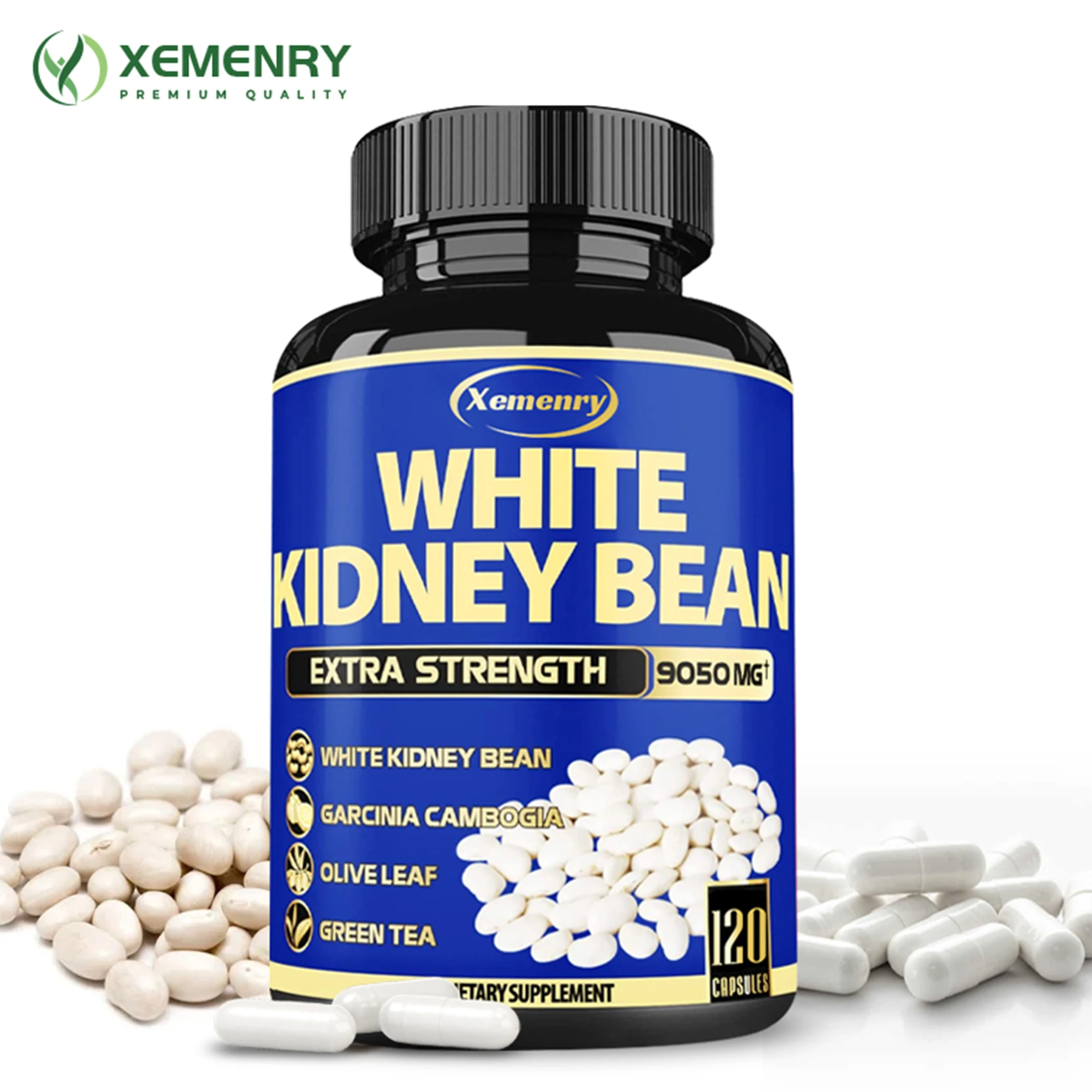 White Kidney Bean Capsules - Intestinal Health, Detoxification, Fat Burning, Metabolism - 120 Capsules