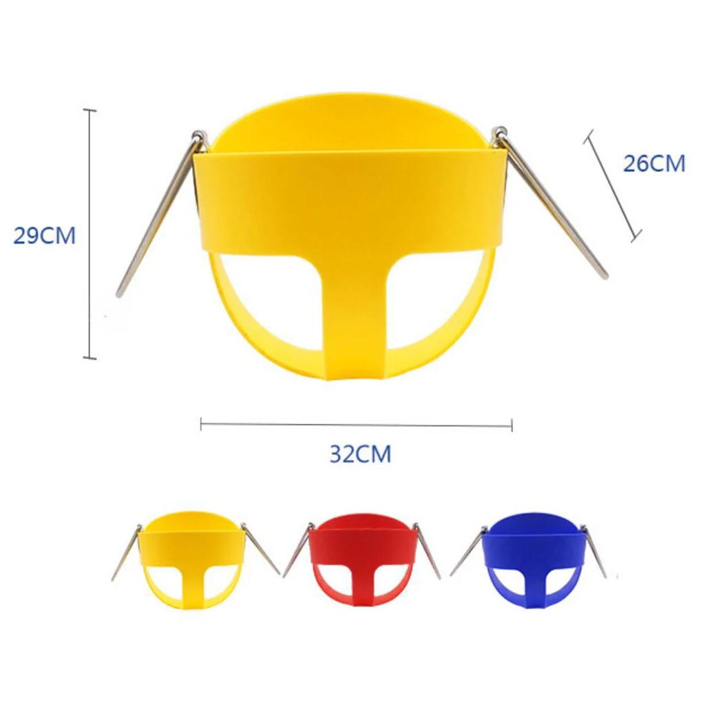 Secchio per cesto sospeso per bambini in EVA per bambini con schienale alto da 1 pezzo, catena altalena completamente assemblata e rivestita per parco interno ed esterno