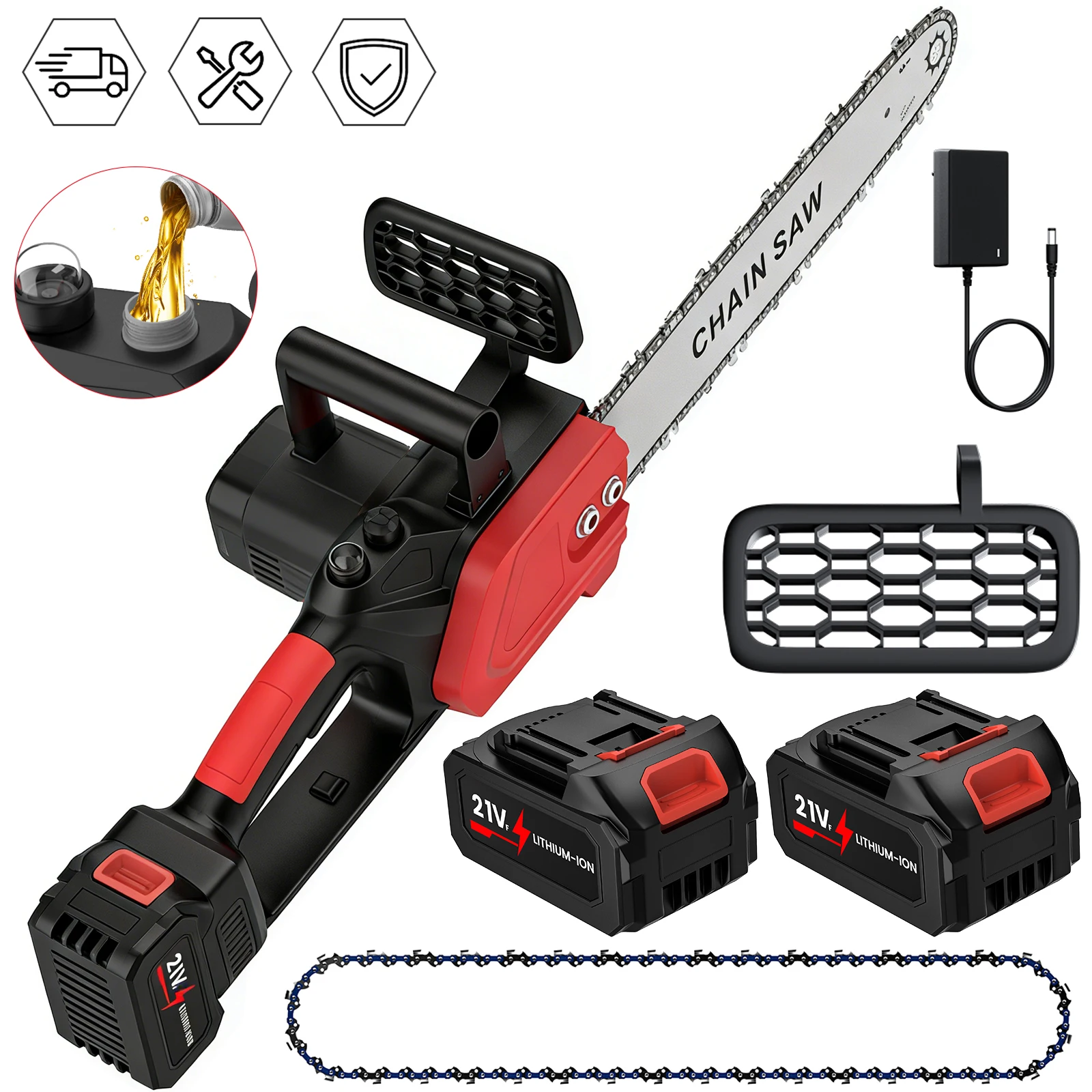 Tronçonneuse électrique sans balais de 30 cm, haute puissance, pour travaux forestiers, rechargeable sans fil, compatible avec les batteries Makita