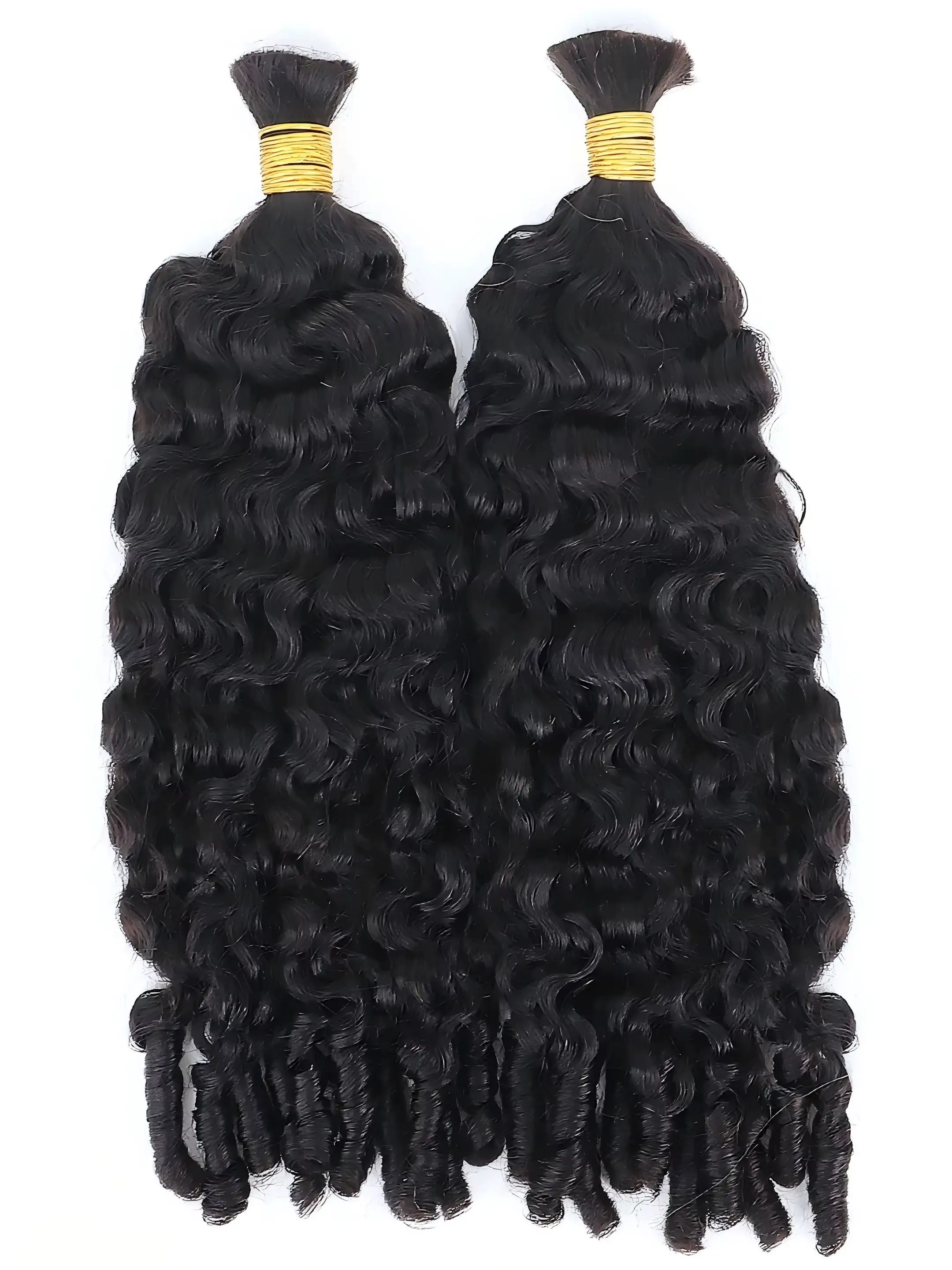 Burmese Curly Boho Human Hair for Braiding Raw Curly Bulk Virgin Human Braiding Hair for Boho Braids with Spiral Curl Ends Knotless Wet and Wavy Boho Hair Bundles