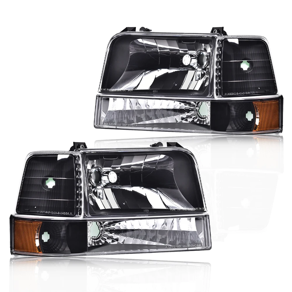 Signal Lights, Bumper Lights, Headlights (with Corner Lights) Suitable for 1992-1996 Ford F150 F250 F350 Bronco Direct Replacement Parts F2Tz13008A F2Tz13008B