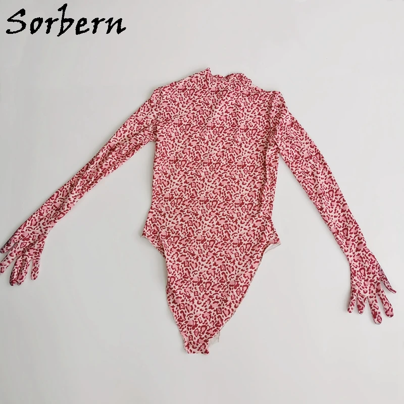 Sorbern 꽃 바디 수트 스트레치 캣수트 장갑, 하이힐 웨지, 끈 팬티 바디 수트, 점프 수트, 레깅스 부츠