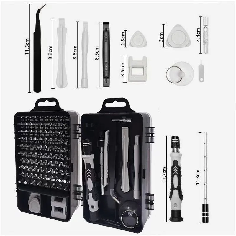 115 IN 1 Precision Magnetic Screwdriver Set Electronics Repair Kit for Laptops Phones DIY Projects with Portable Plastic Case