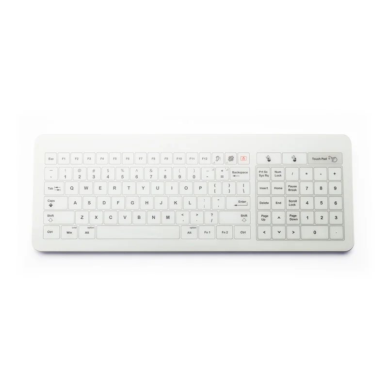 

USB Wired Medical Glass Keyboard IP67 Waterproof Touch Pad Mouse for Clinic Sickroom