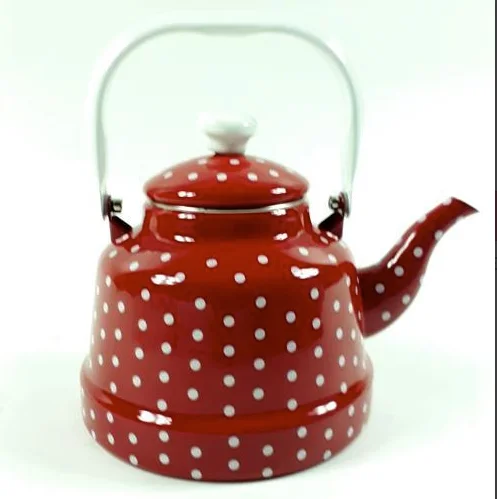 High quality heat resistant glass teapot china teaware kung fu tea set Puer kettle-Enamel Herb Tea Çaydanlik red