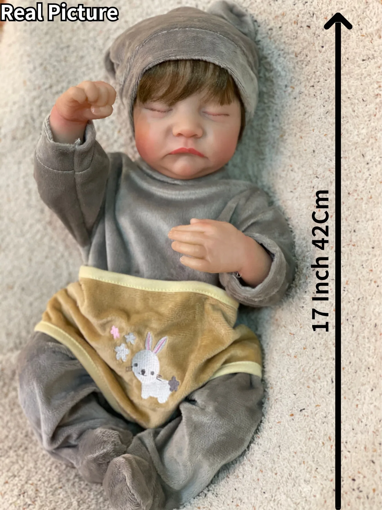 16 Inch 42 Cm Handmade Bebe Reborn Doll Boy 3D Painted Skin Levi Bebe Reborn Toy For Children Birthday Gifts