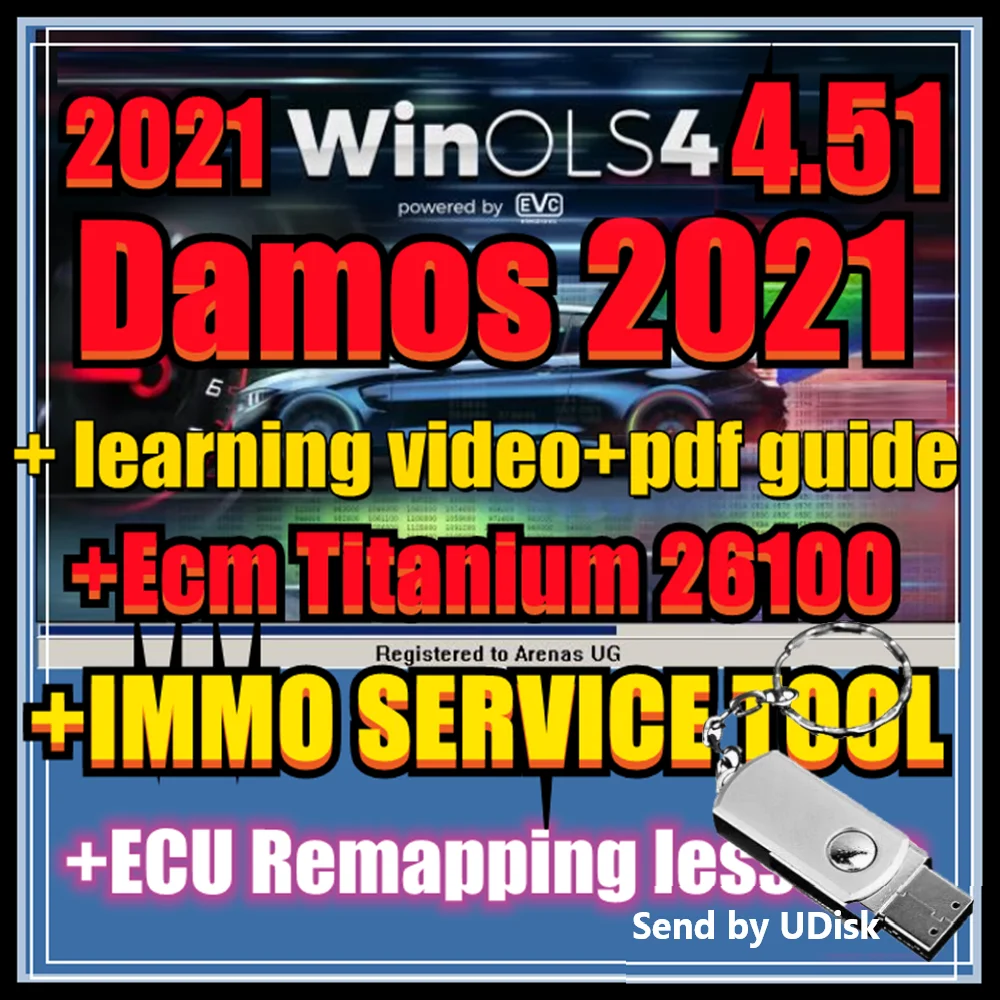 2022 WinOLS 4.51 With Plugins Auto ECU Chip Tuning Software VMWARE+ecm TITANIU+immo too+ ecu remapping lessons