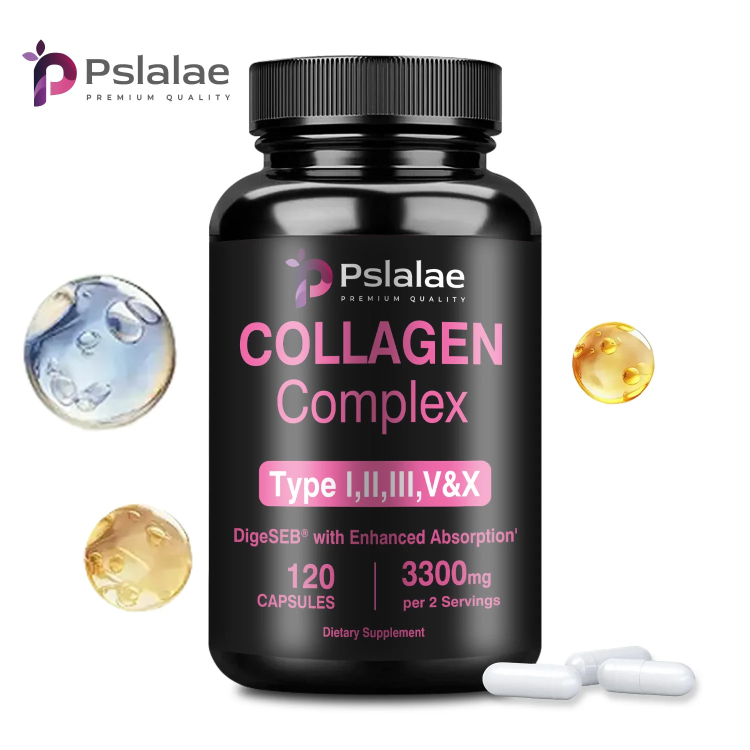 Collagen Complex - Brighten Skin Tone and Help Joint & Cardiovascular, Skin, Hair, Nails & Digestive Health - 120 Capsules