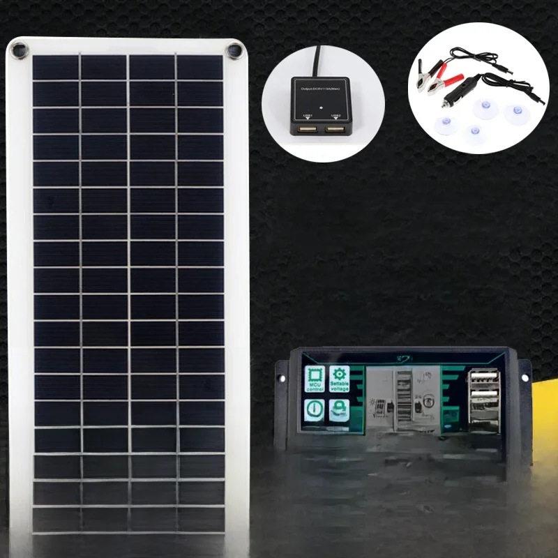 1000W Panel słoneczny 12V ogniwa słoneczne 60A 150A kontroler zestaw płytek słonecznych do telefonu RV samochód MP3 PAD Camping na zewnątrz bateria — zdjęcie produktu 7