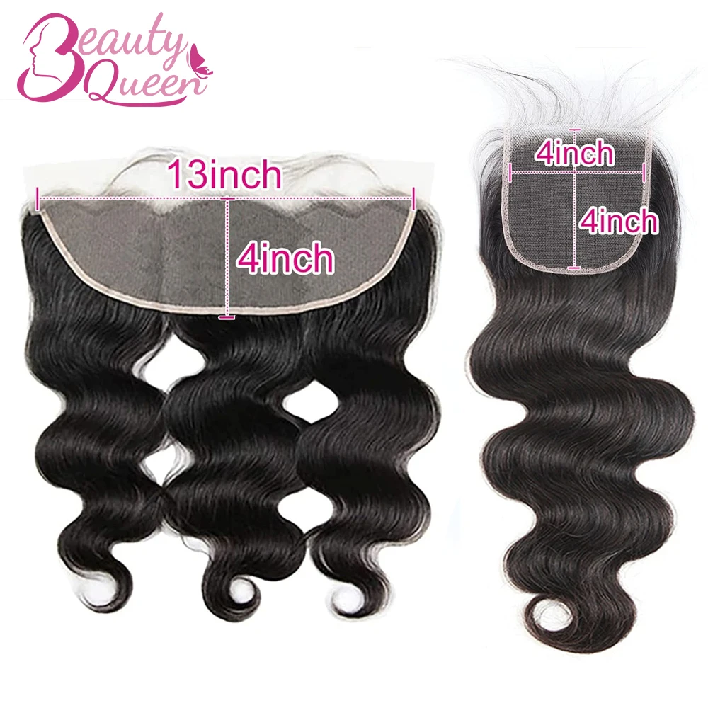13x4 Body Wave Lace Frontal Transparent Lace 4x4 Lace Closure Burmese Raw 100% Human Hair Pre Plucked Lace For Women Curly Hair