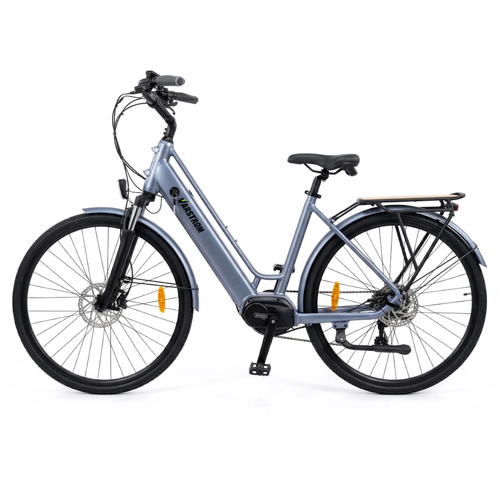 [EU Lager ] Varstrom Elektrofahrrad 700C Trekking Bike eCity Fahrrad mit BAFANG M200 250W Mittelmotor Große Reichweite Bis zu 120 KM 468Wh herausnehmbarer Akku 8-Gang für Erwachsene Herren und Damen