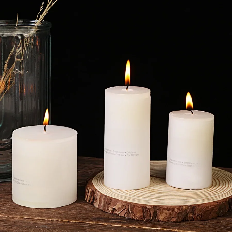 1 st witte kaars noodkaars voor thuis, witte pijlerwas, rookloos en geurloos, voor huisverlichting, kerkverlichtingskaarsen - afbeelding 2