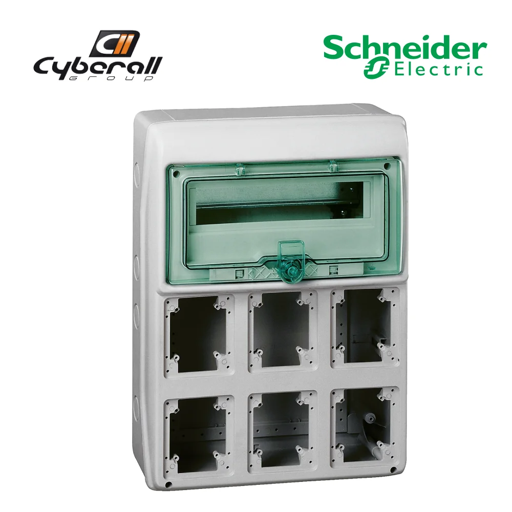 Schneider Electric-Cyberall-surface mount box for plugs and sockets up to 63A resistant 6 Openings