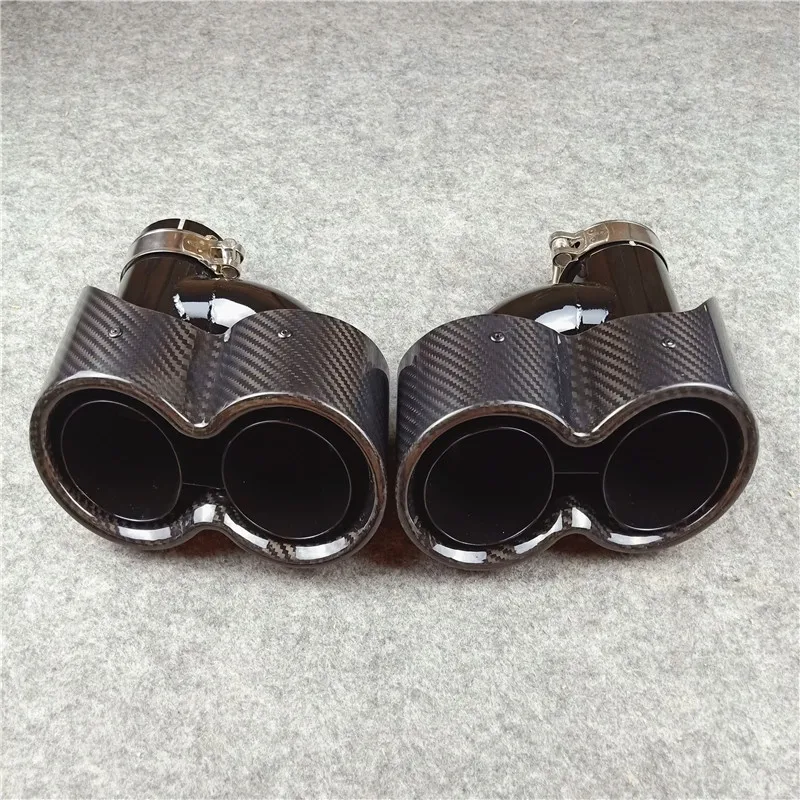 1 Pair H Model Exhaust Pipe Muffler Tip Nozzles For Audi RS3 RS4 RS5 RS6 RS7 A3 A4 A5 A6 A7 304 Stainless Steel Tail Throat