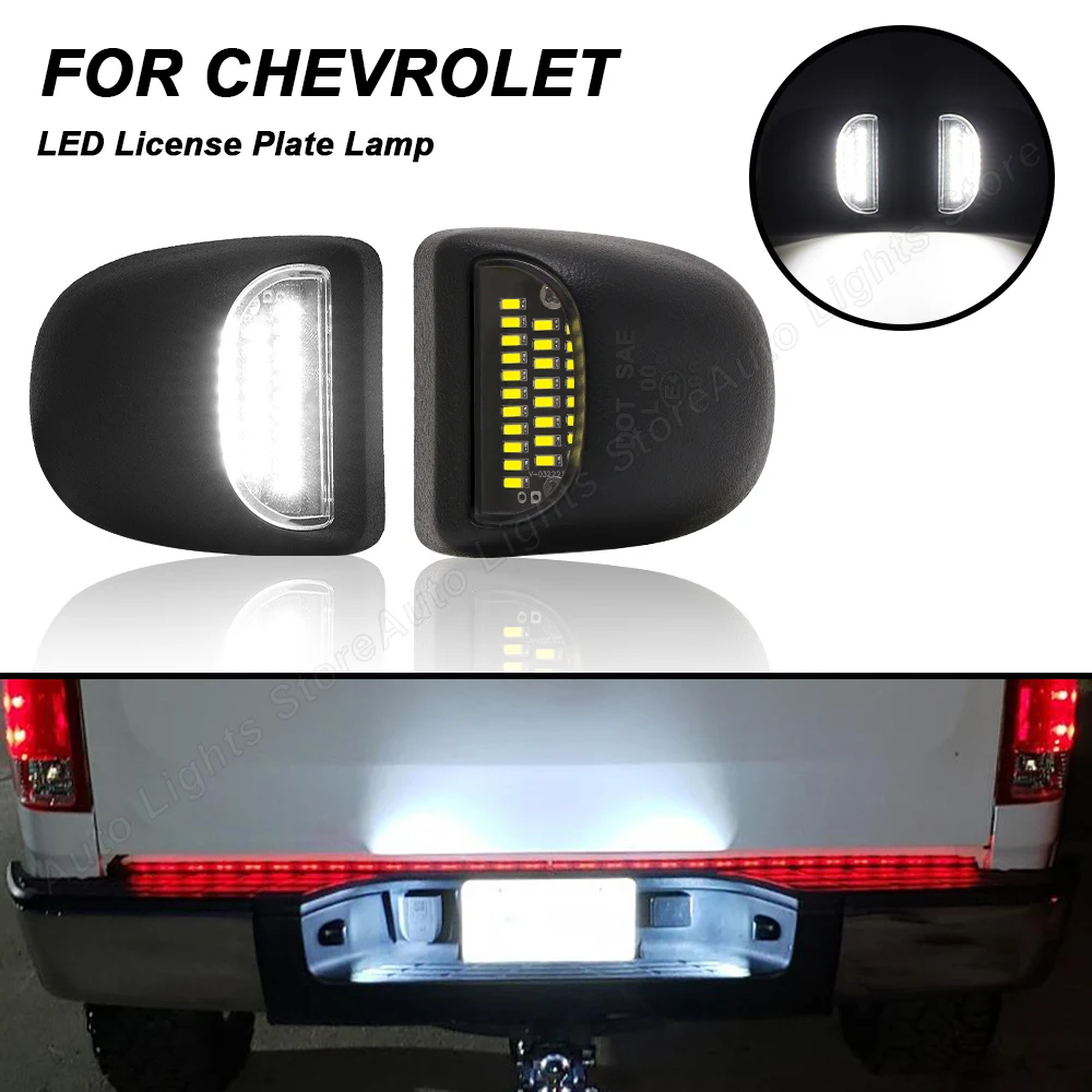 For Chevrolet Silverado Suburban 1500 3500 For GMC Sierra 2500 HD Yukon 2PCS 27SMD LED License Plate Lamps Number Plate Lights