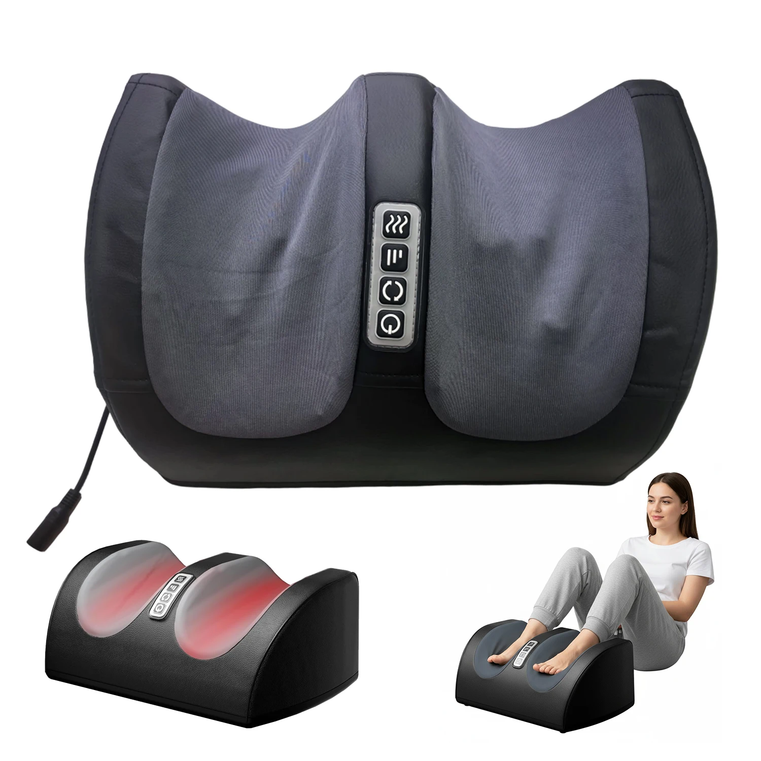Produits de soins des pieds, masseurs portables pour les pieds et les jambes, qui peuvent détendre les muscles, très adaptés à un usage domestique. Équipés d'une boîte de rangement, ils sont parfaits comme cadeaux et sont d'excellents présents pour la fête des pères ou les anniversaires.