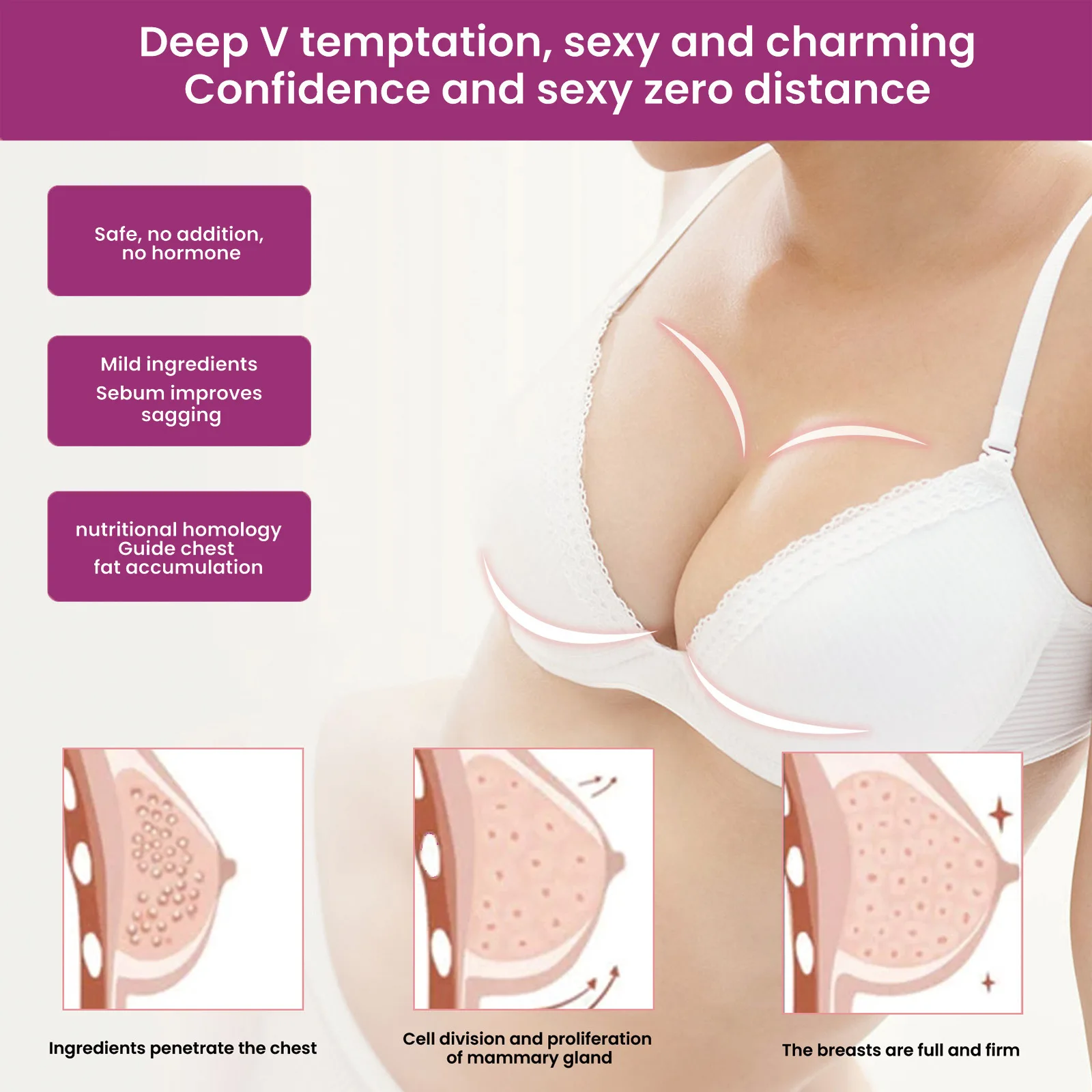 Breast Growth Roll On Anti Sagging Improve Flat Chest Lift Firm Enhance Boobs Plump Up Skin Moisturizing Bust Augmentation Cream