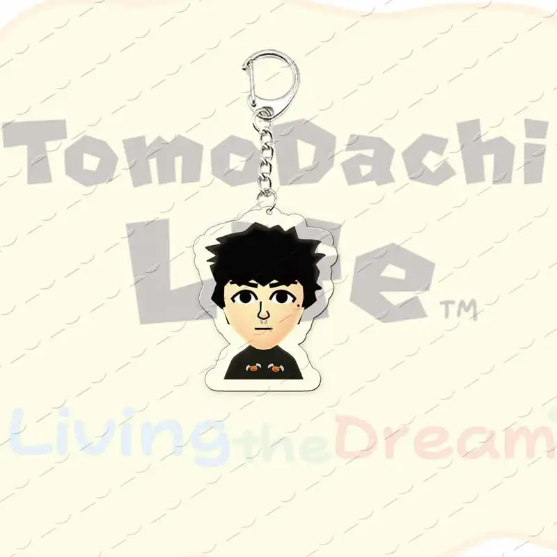 Acrylic Hot Video Game Tomodachi Life Mii Keychain Bag Charms Tomodachi Life Windows Keyrings Pendant Gamer Fans Gifts
