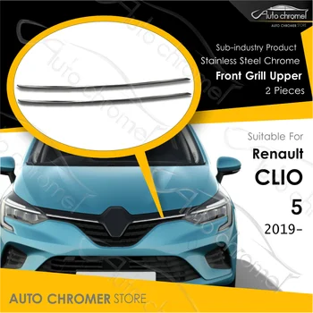 Renault Clio 5 용 전면 범퍼 그릴, 상단 크로임 액세서리, 2ea 스틱 스포티 한 외부 부품, 스포츠카 